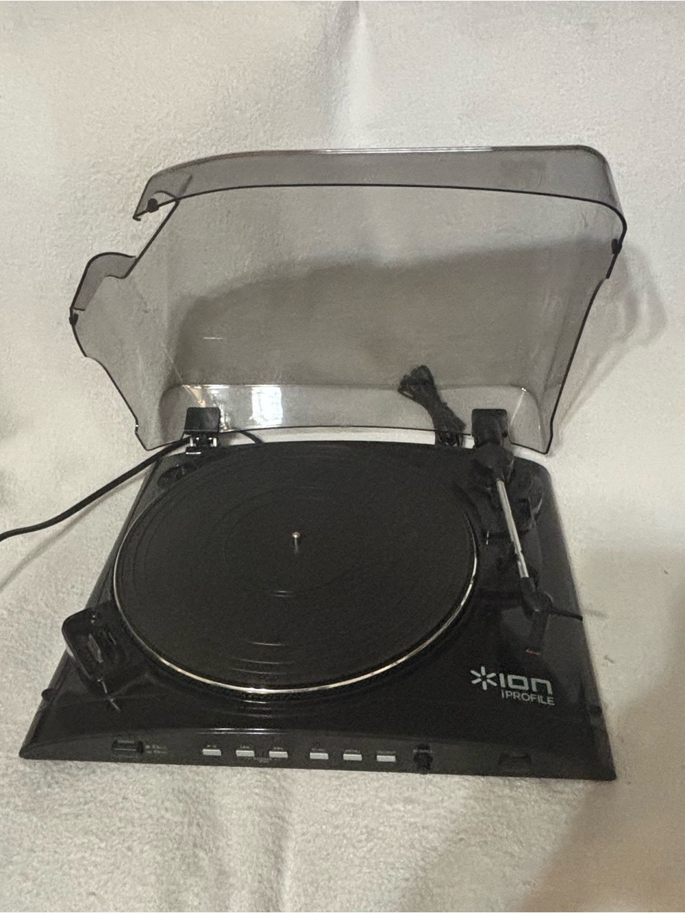 ION iProfile Black Portable Turntable - USB Record Player